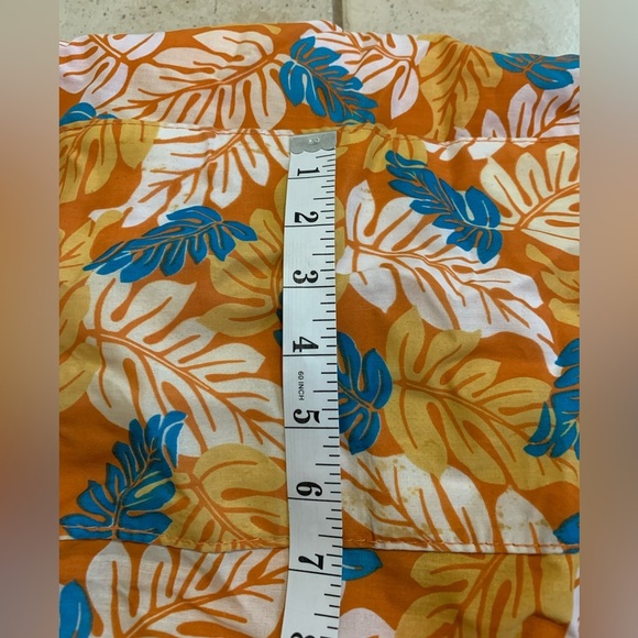 💜 Tropical Floral Print Tote Bag, Orange and Blue - Picture 8 of 9